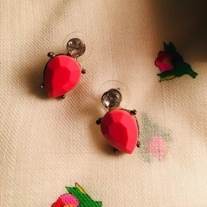 Holt Renfrew Teardrop Earrings. Hot Pink. Pierced